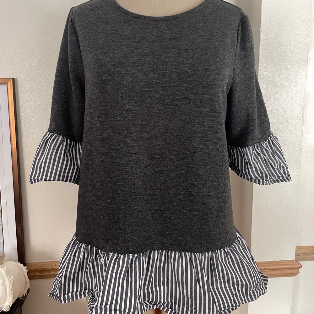 Anthropologie • Pleione Striped Peplum Top